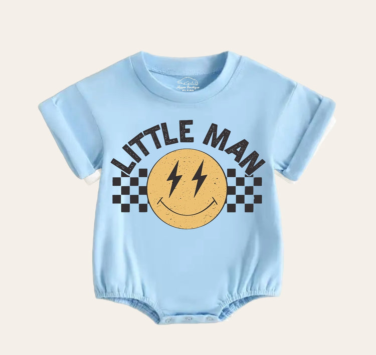 Little Man Baby & toddler Boy t-shirt bubble Romper Hippo Boutique