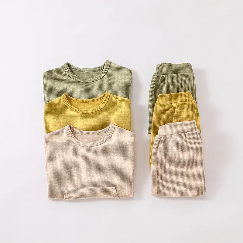 Baby & Toddler Waffle Knit Cotton Outfit Sets Hippo Boutique