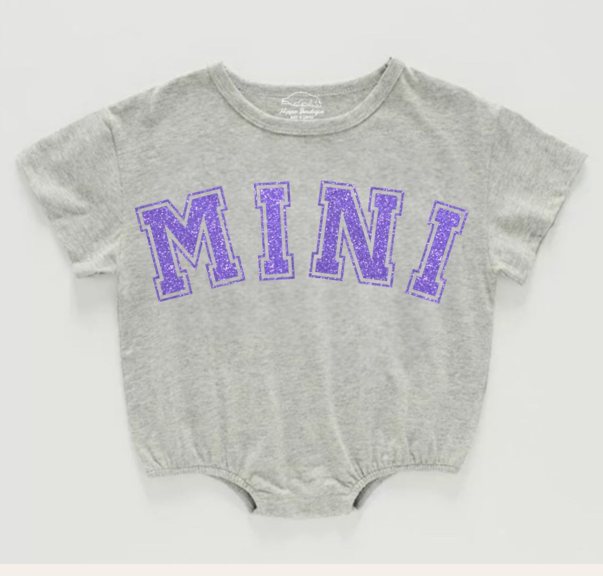 Glitter Mini Baby t-shirt Bubble Romper Hippo Boutique