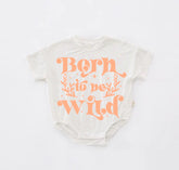 Born To Be Wild boho Baby t-shirt Bubble Romper Hippo Boutique
