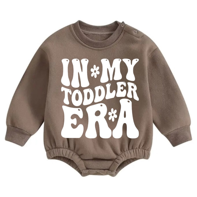 In my toddler era Soft warm fleece Baby Oversized Sweatshirt Romper Hippo Boutique