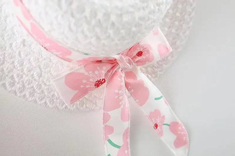Floral Sleeveless Baby Dress with Sun Hat Hippo Boutique