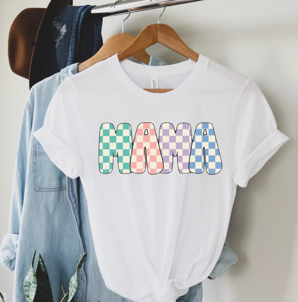 Checkered Mama T Shirts Hippo Boutique