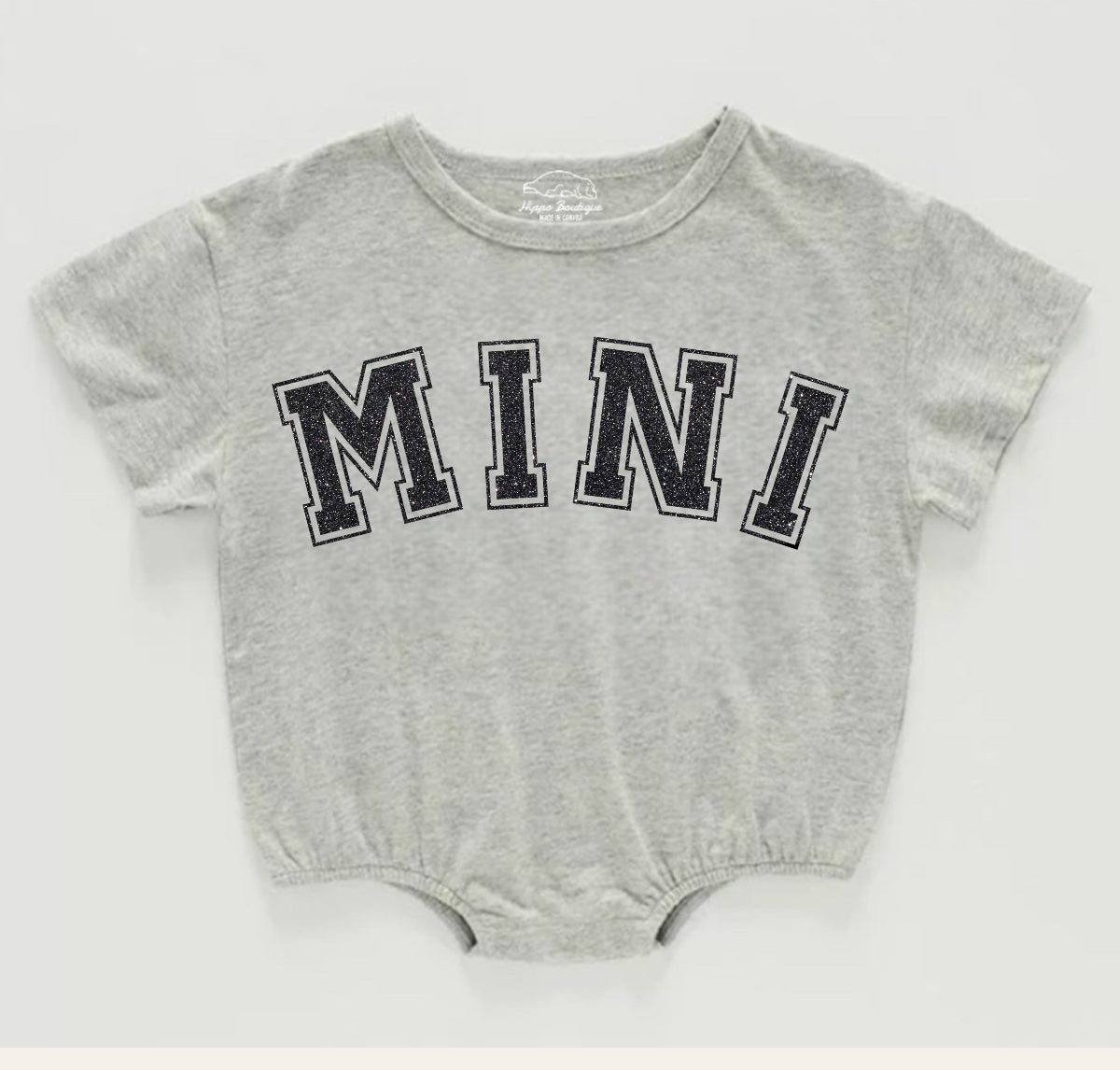 Glitter Mini Baby t-shirt Bubble Romper Hippo Boutique