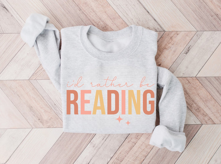 Id Rather Be Reading Sweatshirt Hippo Boutique