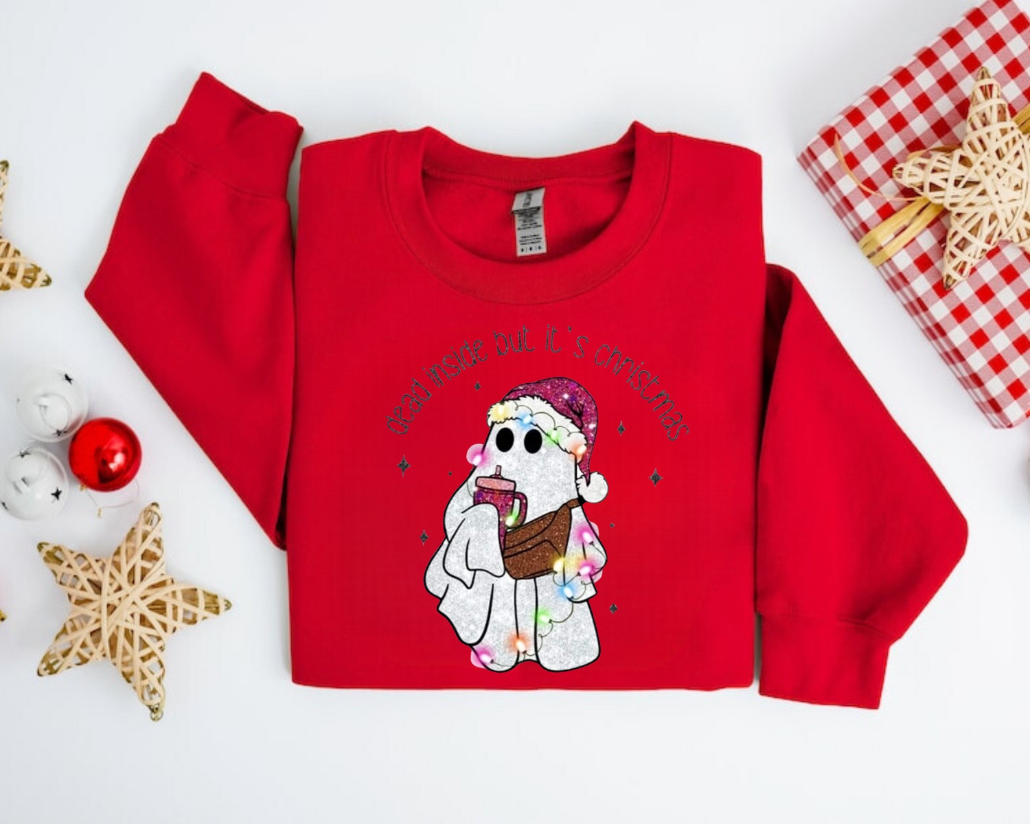 Dead Inside but its christmas crewneck Sweatshirts Hippo Boutique