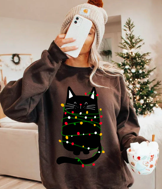 Cat Christmas Sweatshirts Hippo Boutique