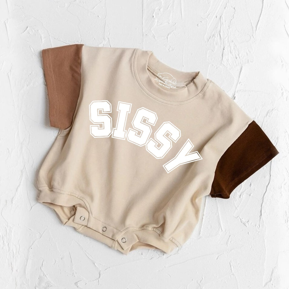 Sissy baby Color Block T-Shirt Bubble Romper Hippo Boutique