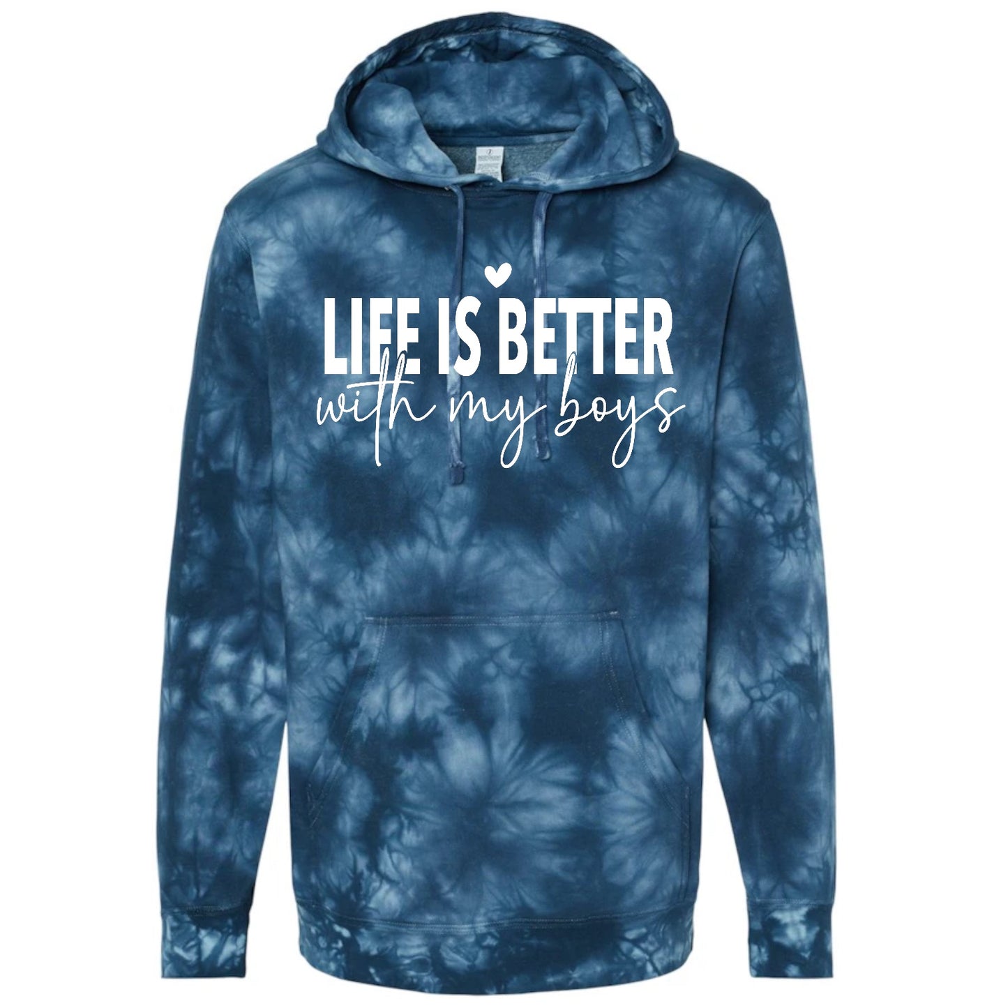 Life is Better with my Boys Tie Dye Hoodies Hippo Boutique