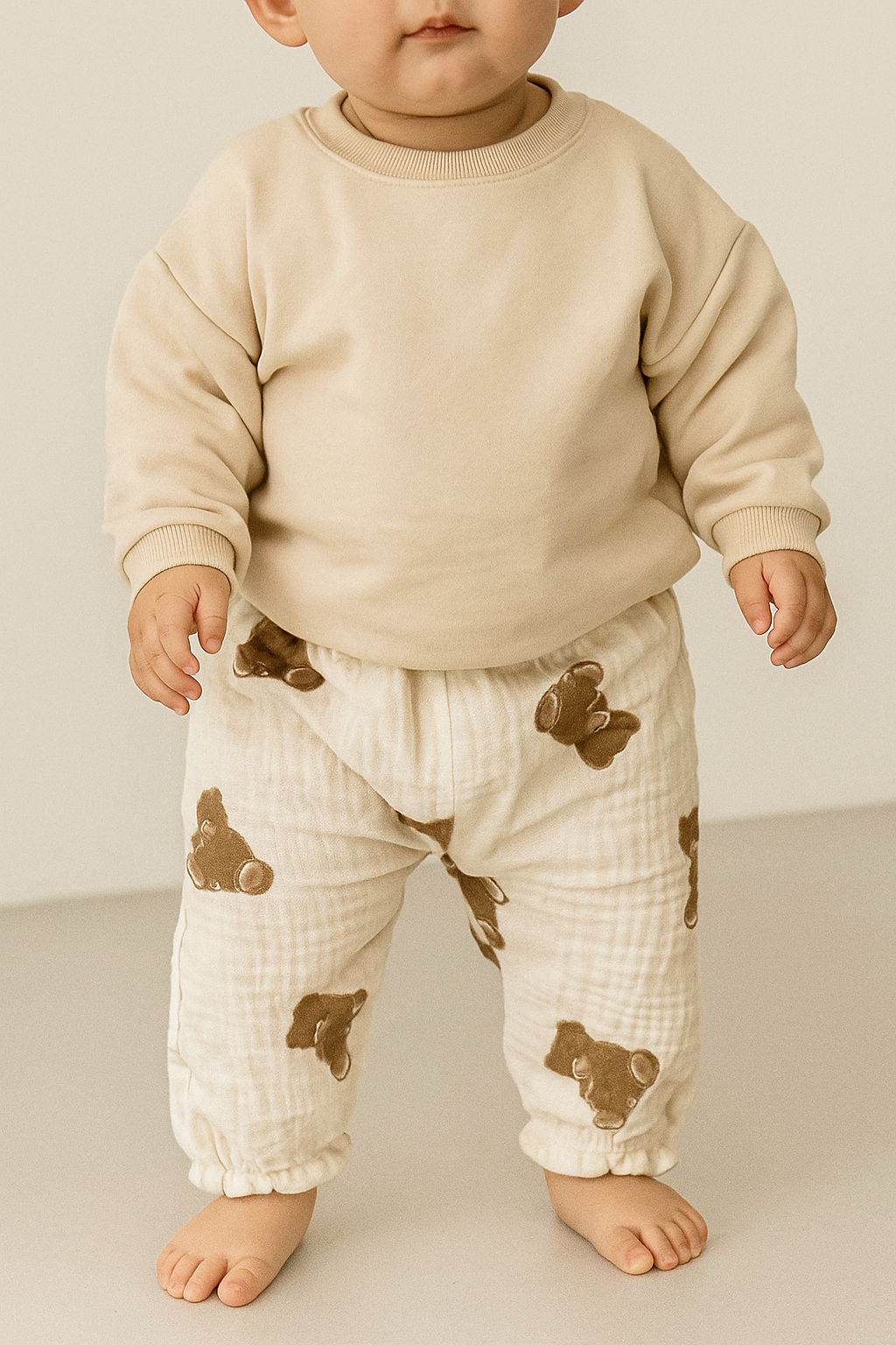 Organic Cotton Baby & Toddler Pants – Neutral Loose Fit Hippo Boutique