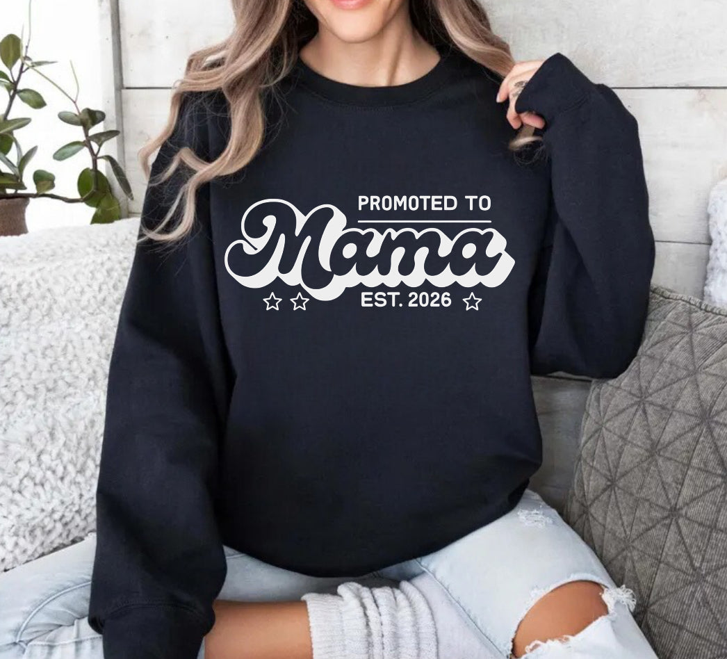 Personalized Promoted to Mama Sweatshirt Hippo Boutique