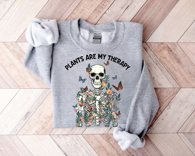 Women’s Crewneck Sweatshirts - Plants are my Therapy Hippo Boutique