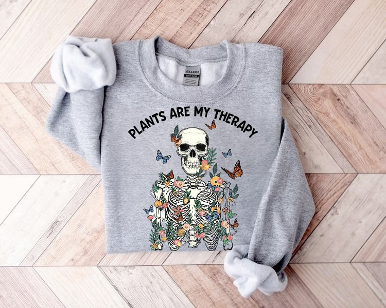Women’s Crewneck Sweatshirts - Plants are my Therapy Hippo Boutique