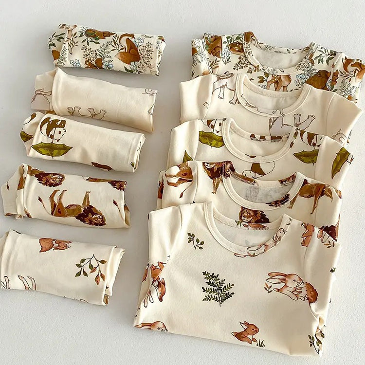 Toddler Forest Animals shorts and t-shirt outfit Hippo Boutique