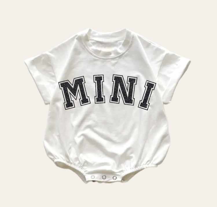 Glitter Mini Baby t-shirt Bubble Romper Hippo Boutique