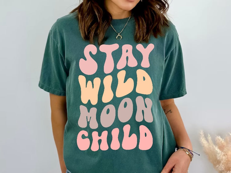 Stay Wild Moon Child Womens T-shirt Hippo Boutique