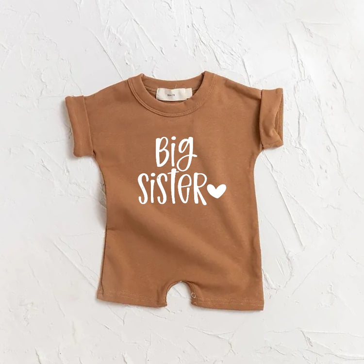 Big Sister baby Girl romper bodysuit Hippo Boutique