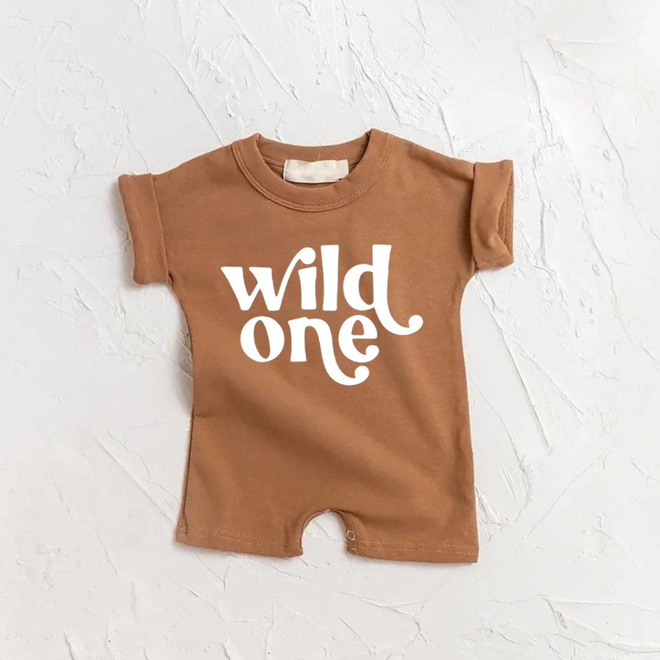 Wild One baby romper bodysuit Hippo Boutique