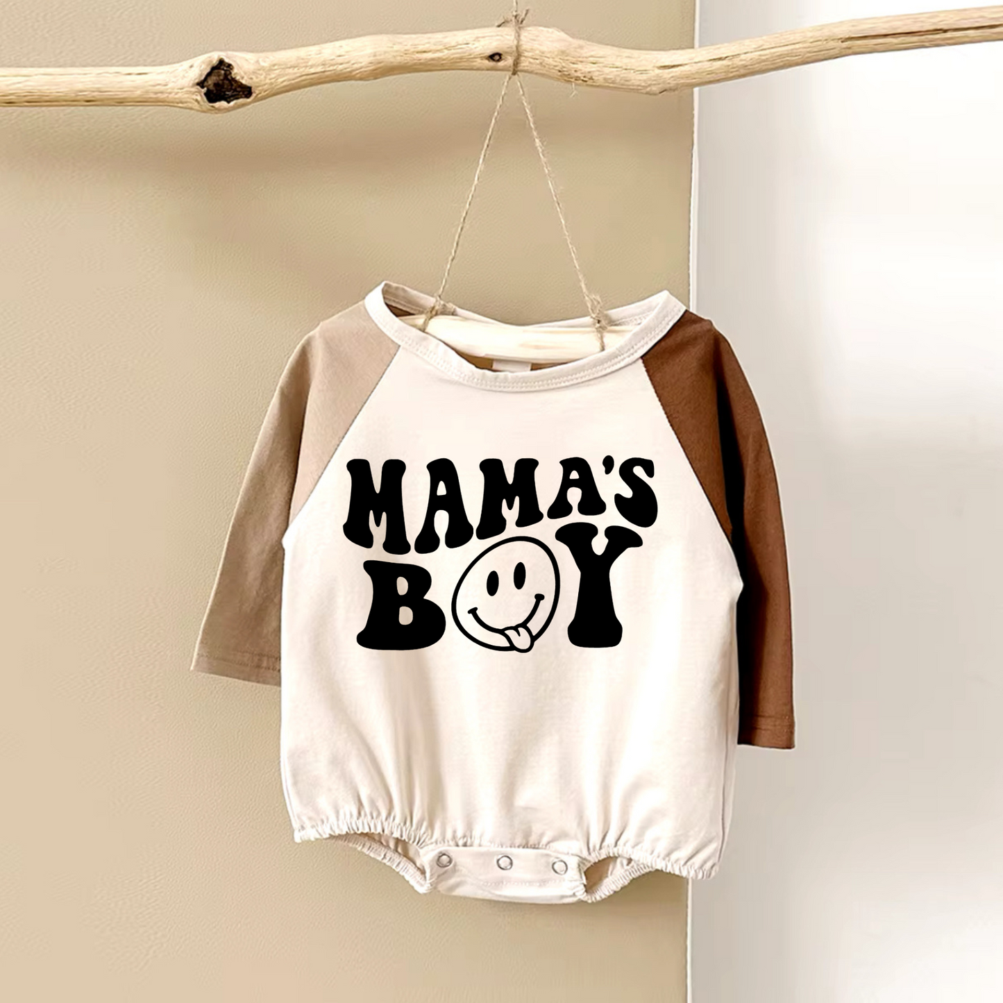 Mama’s Boy Color Block Bubble Romper Hippo Boutique