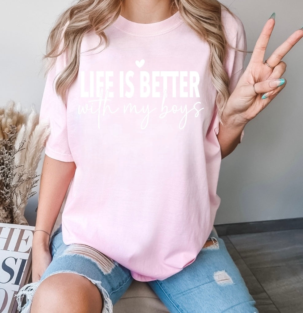Life is Better with my Boys Women’s T-Shirts Hippo Boutique