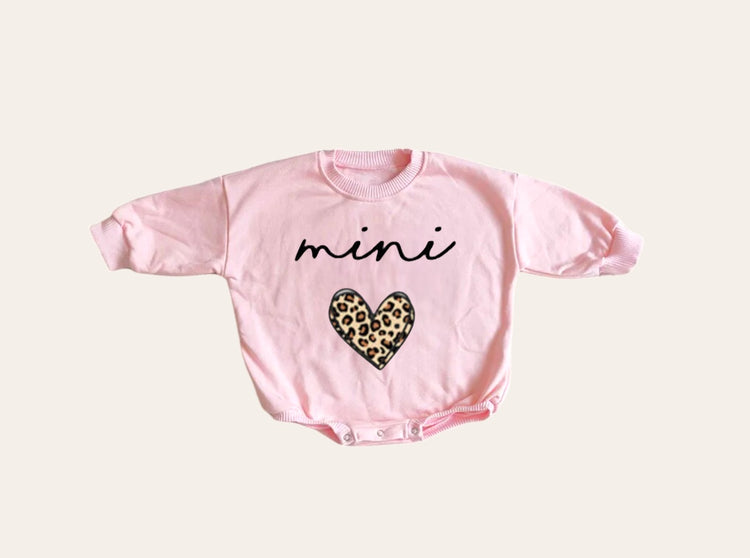 Leopard Heart Mama & Mini matching Baby Sweatshirt Romper bodysuit & Crewneck Hippo Boutique