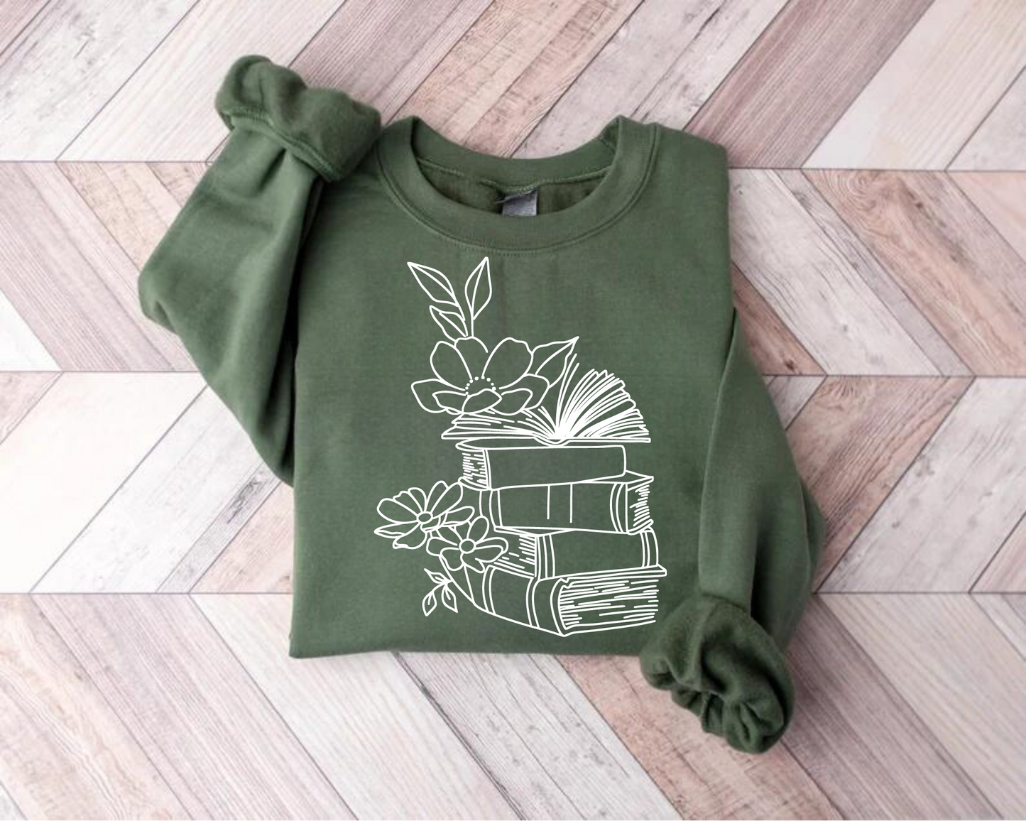 Floral books Sweatshirts Hippo Boutique