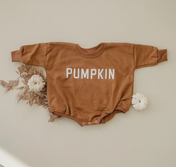 Pumpkin Baby Halloween Sweatshirt Romper Hippo Boutique