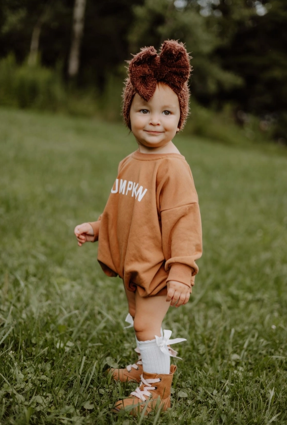 Pumpkin Baby Halloween Sweatshirt Romper Hippo Boutique