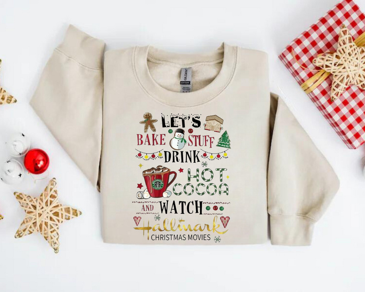 Lets bake stuff Christmas crewneck Sweatshirts Hippo Boutique
