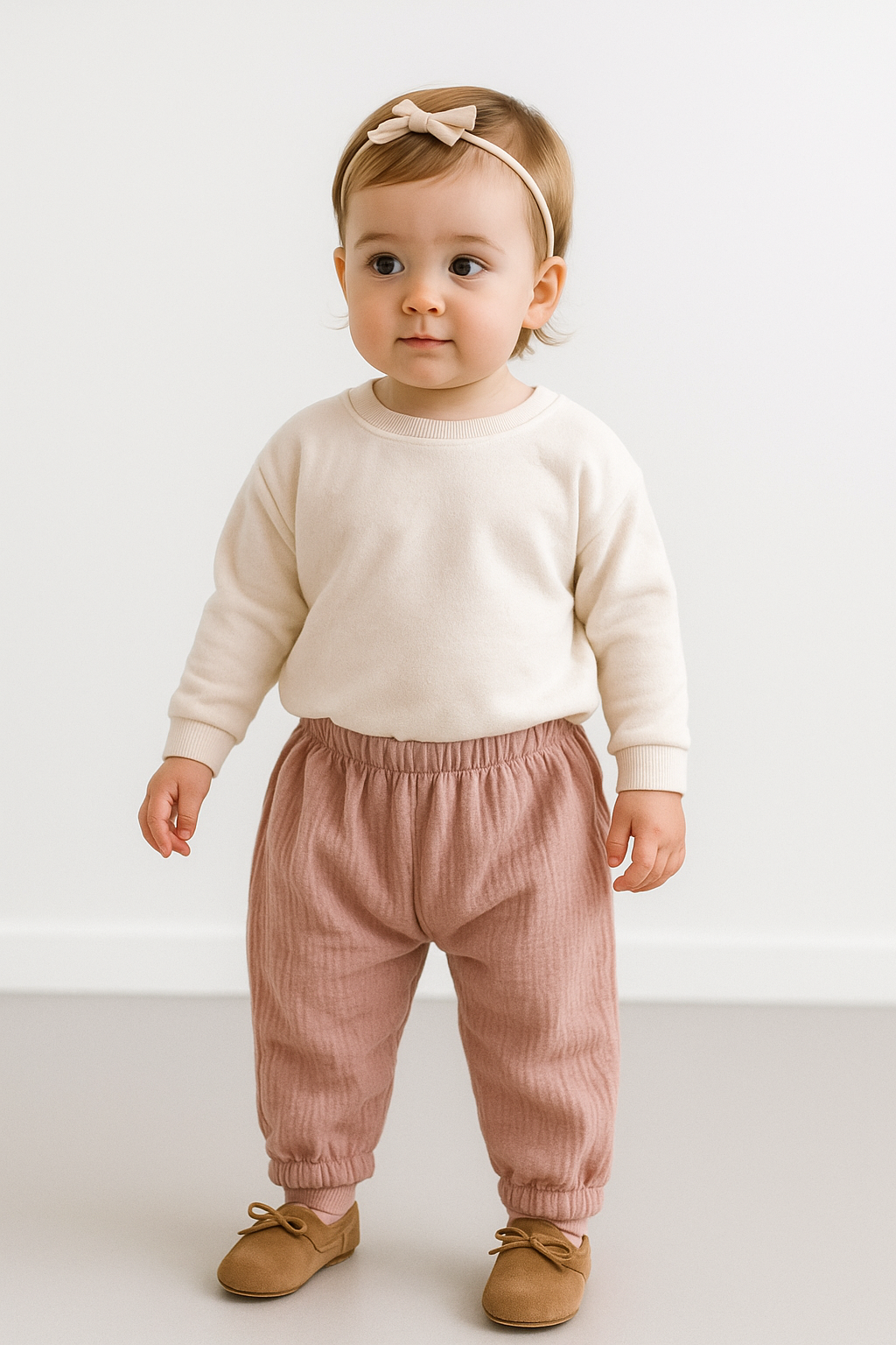 Organic Cotton Baby & Toddler Pants – Neutral Loose Fit Hippo Boutique