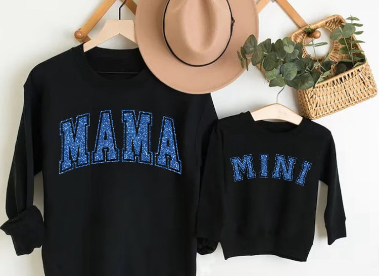 Glitter Mama & Mini Matching Sweatshirts - Black Hippo Boutique