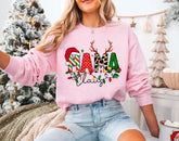 Custom Christmas Mama Sweatshirt with children’s name on sleeve Hippo Boutique