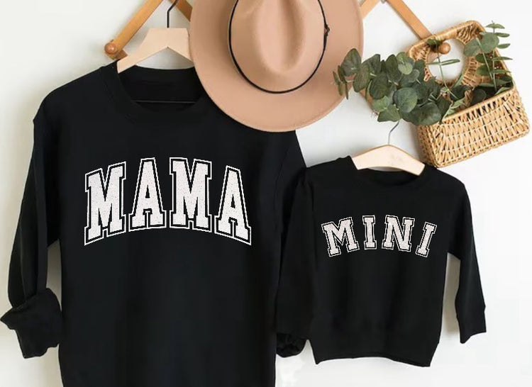 Glitter Mama & Mini Matching Sweatshirts - Black Hippo Boutique