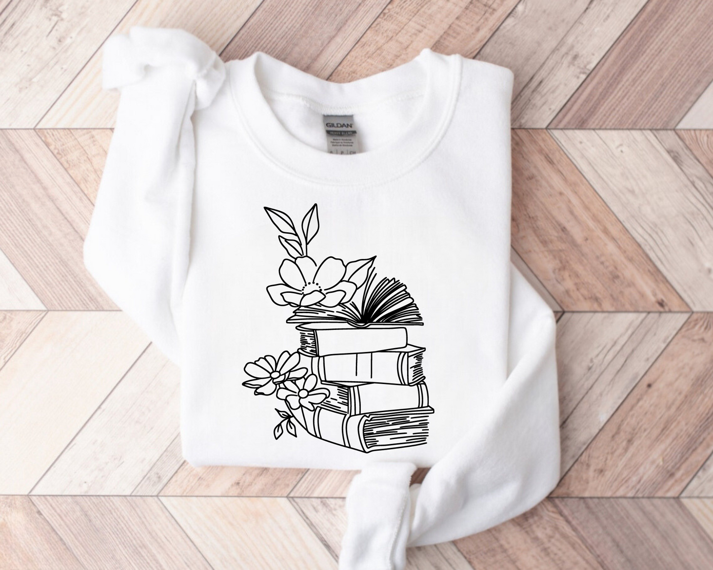 Floral books Sweatshirts Hippo Boutique