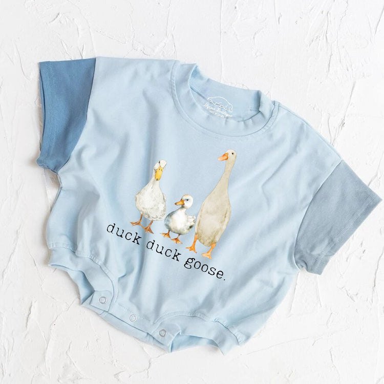 Duck Duck Goose baby Color Block T-Shirt Bubble Romper Hippo Boutique