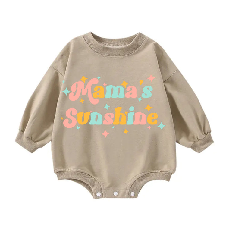Mama’s Sunshine Baby Sweatshirt Romper Hippo Boutique
