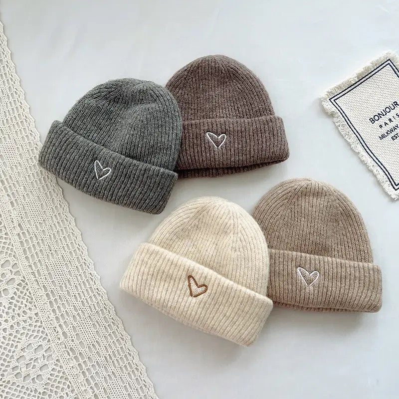 Baby & kids heart Winter Hat Beanies Hippo Boutique