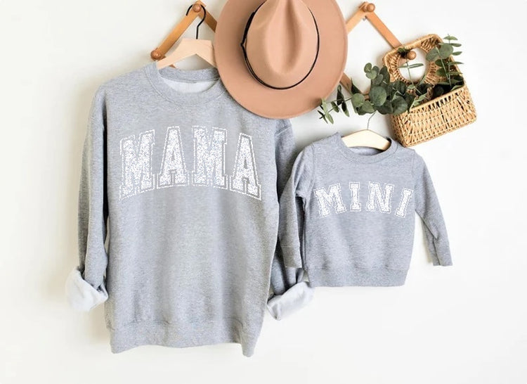Glitter Mama & Mini Matching Sweatshirts - Grey Hippo Boutique