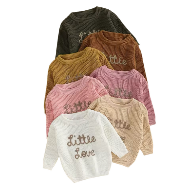 Baby & Kids Embroidered Little Love knit Sweaters Hippo Boutique