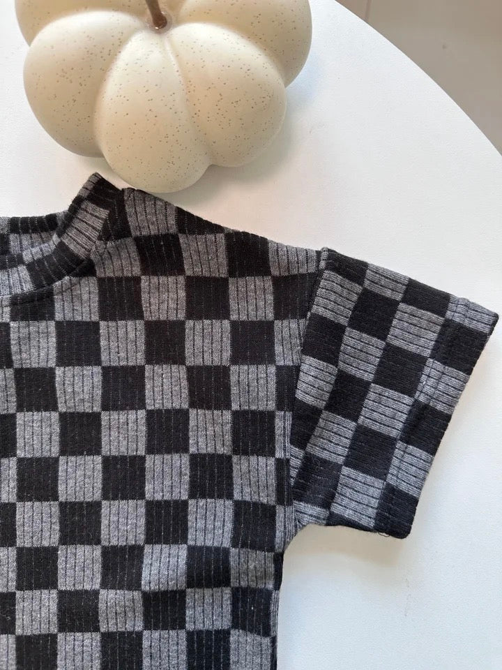 Cool Kid Baby & toddler checkered shorts and t-shirt outfit Hippo Boutique