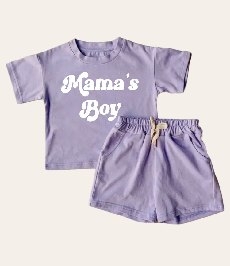 Mama’s Boy Baby Boy T-Shirt & Shorts outfit Hippo Boutique