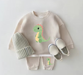 0-3Y Spring Baby Clothes Set Casual Infant Boys Hoodie and Pants 2Pcs Suit Toddle Girls Loose Pullover Outfit Sports Clothing Dino outfit