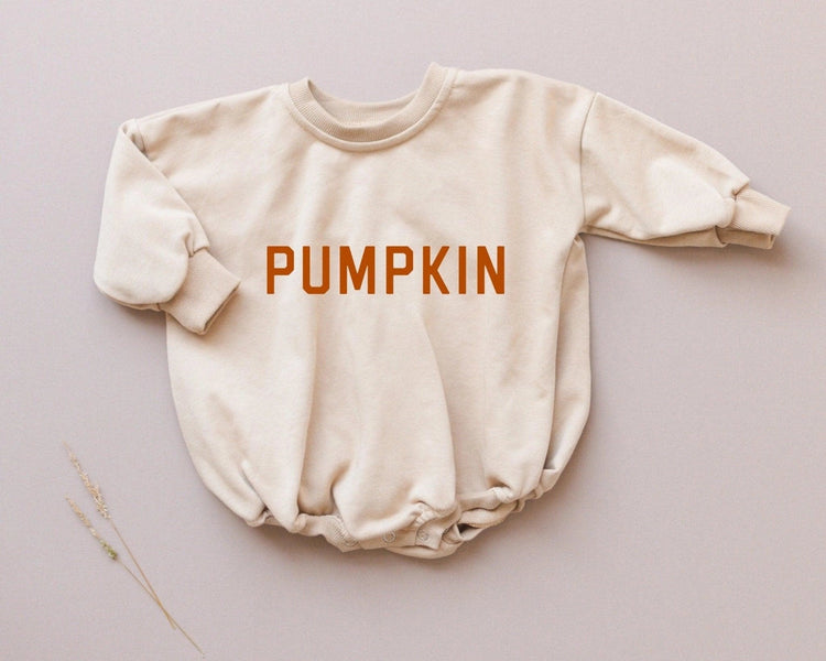 Pumpkin Baby Halloween Sweatshirt Romper Hippo Boutique