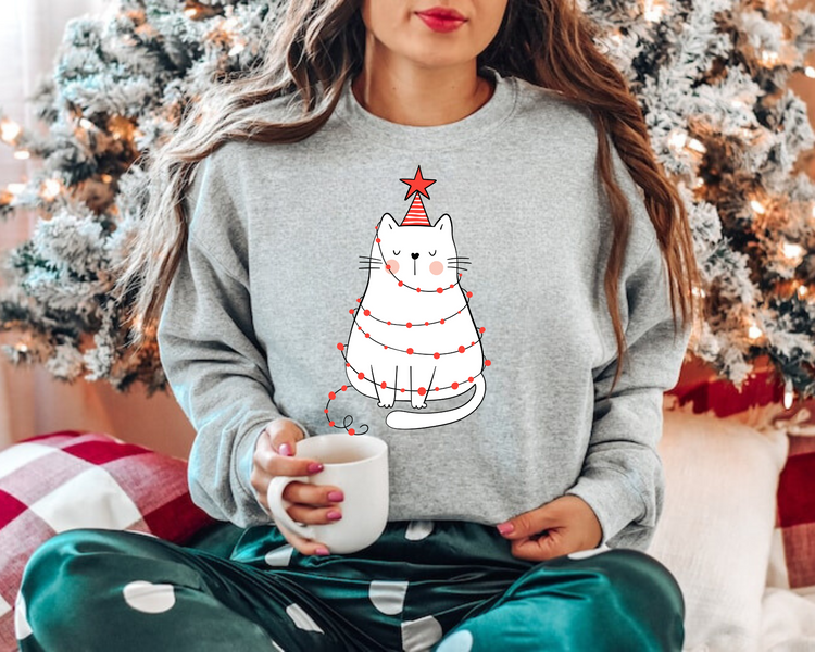 Cat Christmas Sweatshirts Hippo Boutique
