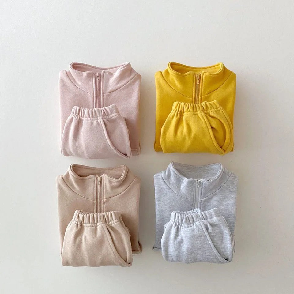 Baby & Toddler Half Zip Sweatshirt Outfit Hippo Boutique