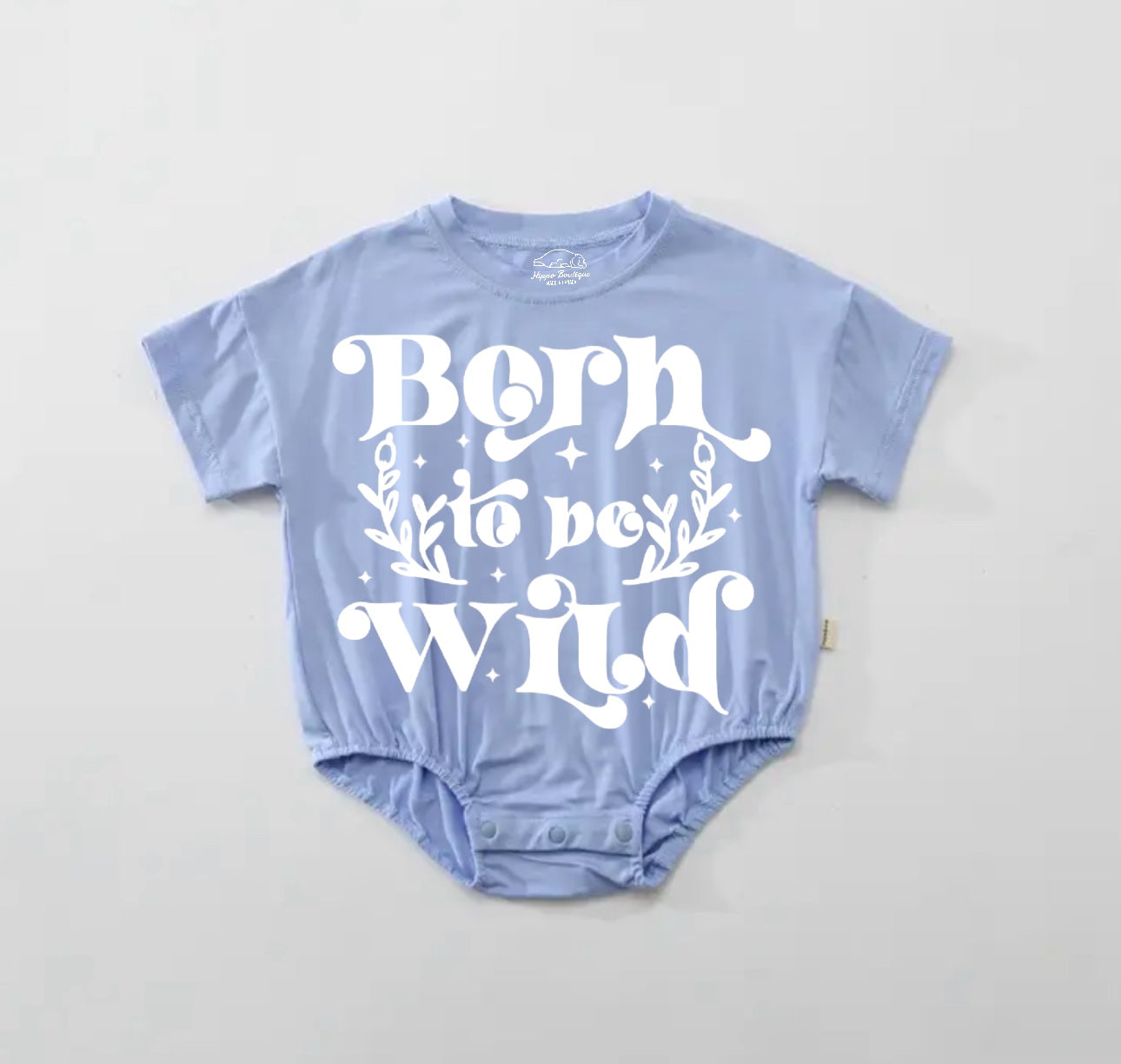 Born To Be Wild boho Baby t-shirt Bubble Romper Hippo Boutique
