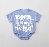 Born To Be Wild boho Baby t-shirt Bubble Romper Hippo Boutique