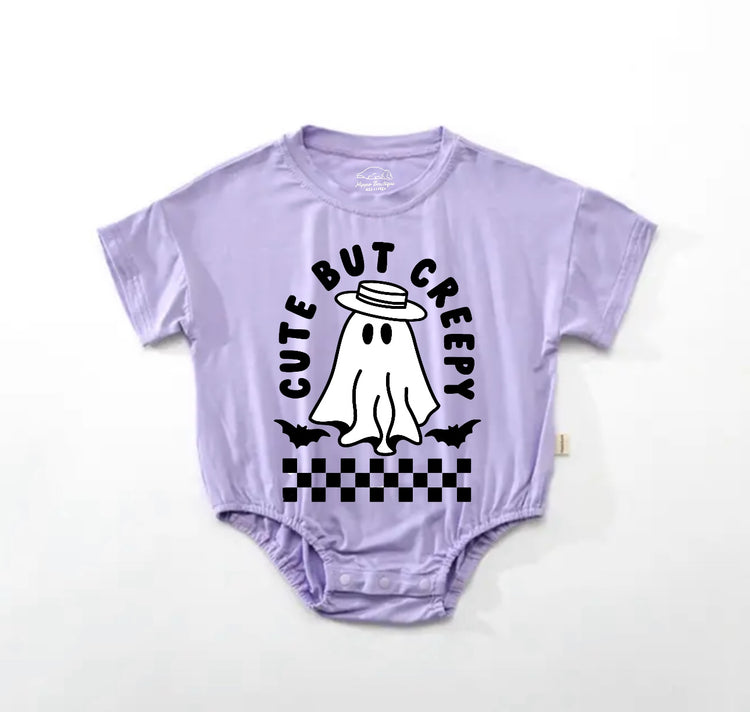 Baby Halloween t-shirt Bubble Romper - Cute but Creepy Ghost Hippo Boutique