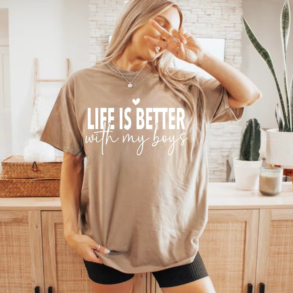 Life is Better with my Boys Women’s T-Shirts Hippo Boutique