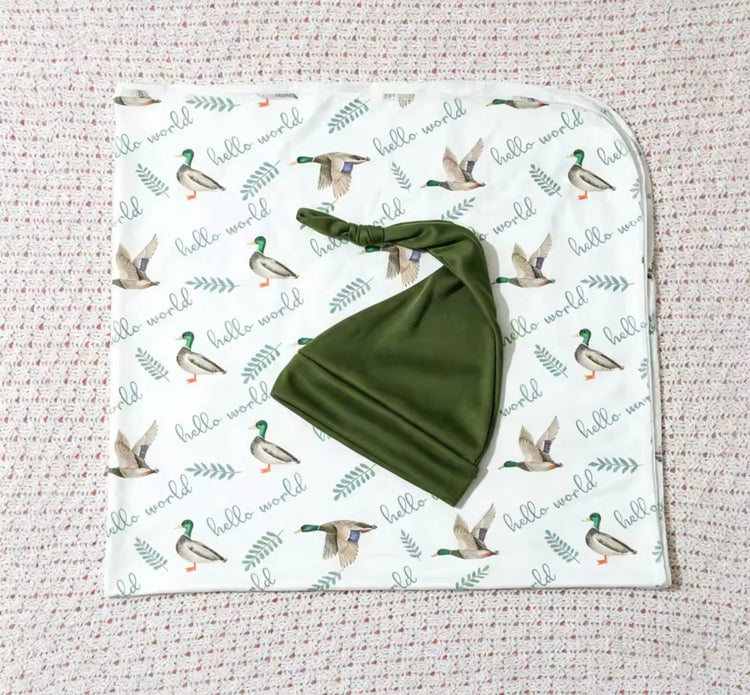 Welcome Home Duck Newborn Knot Gown Outfit Hippo Boutique